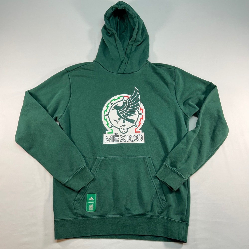 Adidas Mexico Soccer National Team Green Hoodie Graphic Pullover HU0282 Mens S